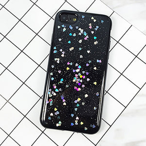Clear Glitter Star phone case