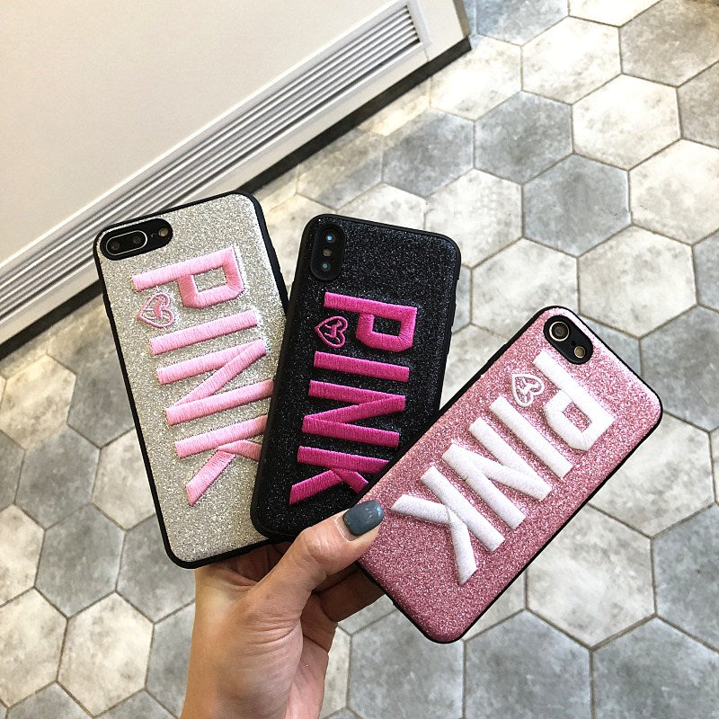 3D embroidery PINK case
